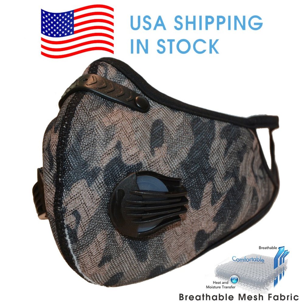 Camo Mesh Face Mask with 5 layer filter